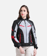 Solace Asmi V3 Ladies Black Red Riding Jacket