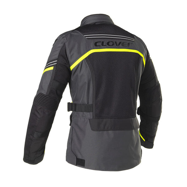 Clover Ventouring 3 All Weather Motorcycle Grey Neon Riding Jacket Riderz Planet