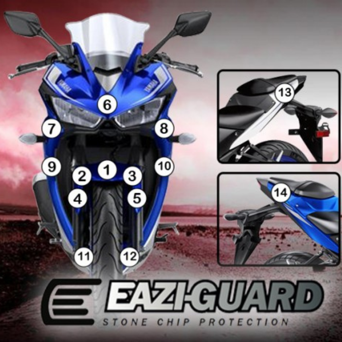 Buy Eazi Paint protection kit for yamaha at Riderz Planet