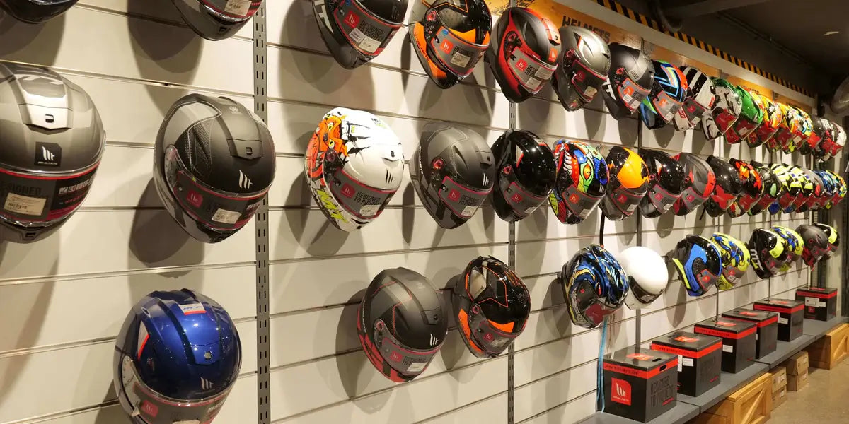 displaying motorcycle helmets Nascar or Motocross Racing Helmet tiered base includes large metal gold risers BMW Head-Up Display (HUD) Motorcycle