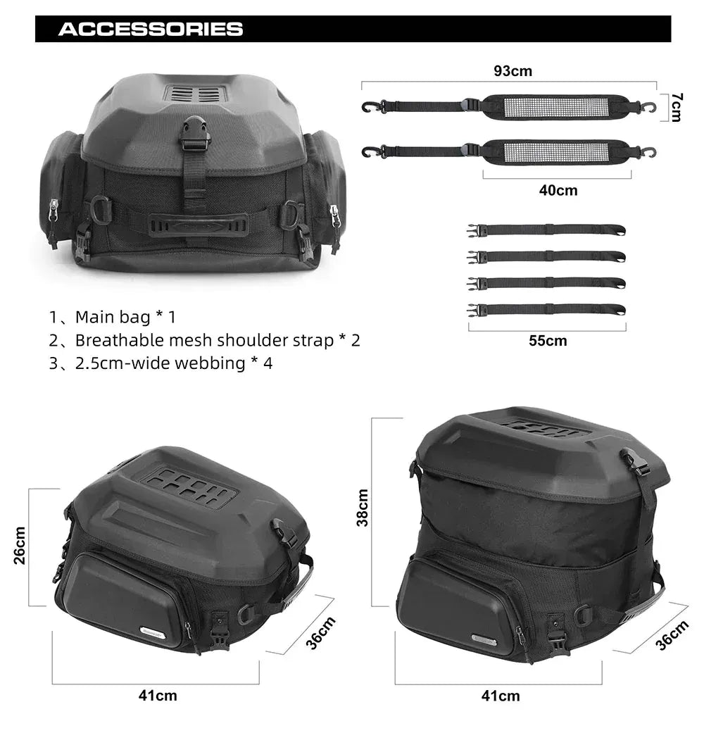 Rhinowalk MT2335 Motorcycle Tail Bag/Backpack
