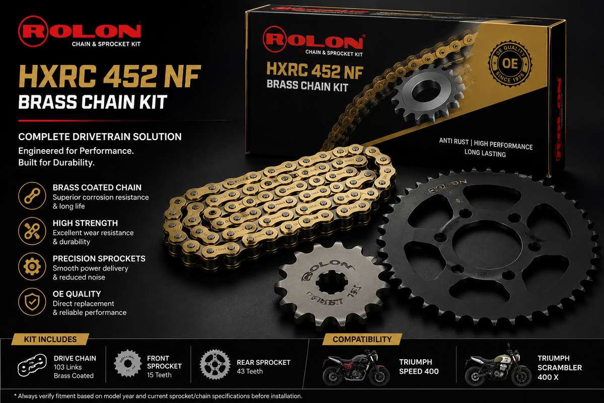 ROLON HXRC 452 NF Brass Chain Kit - Triumph Speed/Scrambler 400