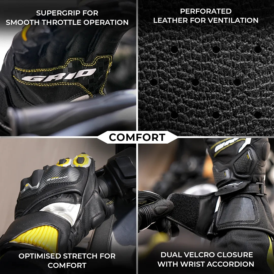 Viaterra Grid MK3 Full Gauntlet Motorcycle Gloves