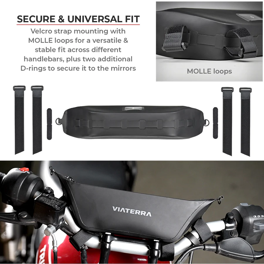 Viaterra 100% Waterproof Motorcycle Handlebar Bag