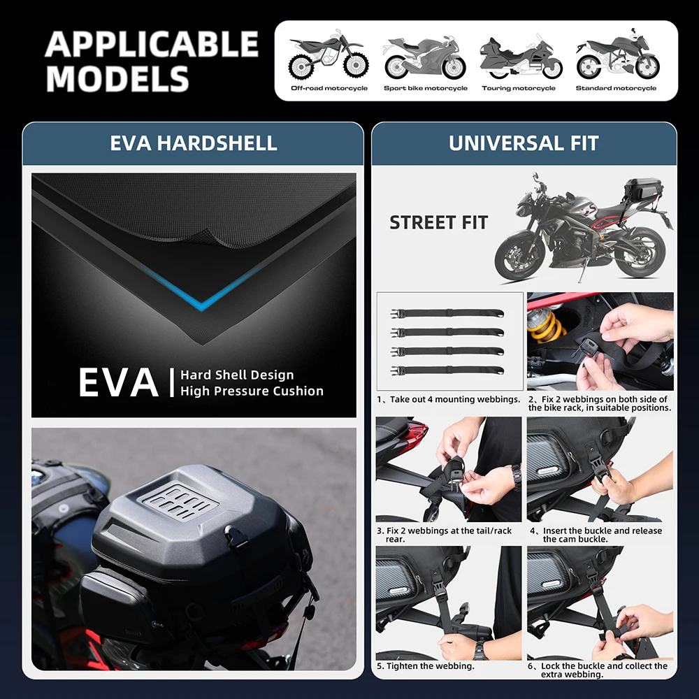 Rhinowalk MT2335 Motorcycle Tail Bag/Backpack