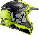 LS2 MX437 Fast Evo Crusher Matt Black Hi-Vis Yellow Helmet