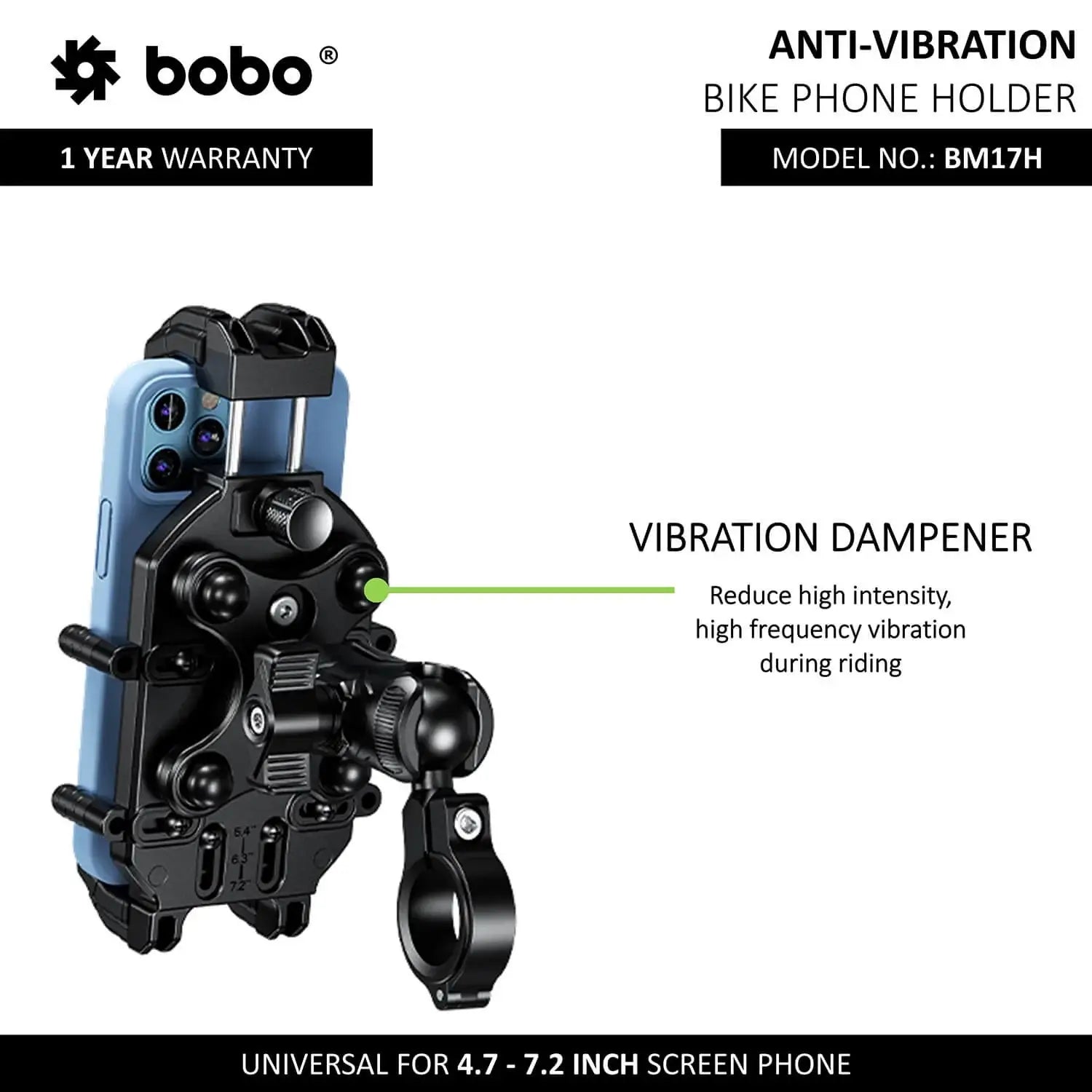 BOBO BM17H Anti Vibration Anti Theft Motorcycle Mobile Mount