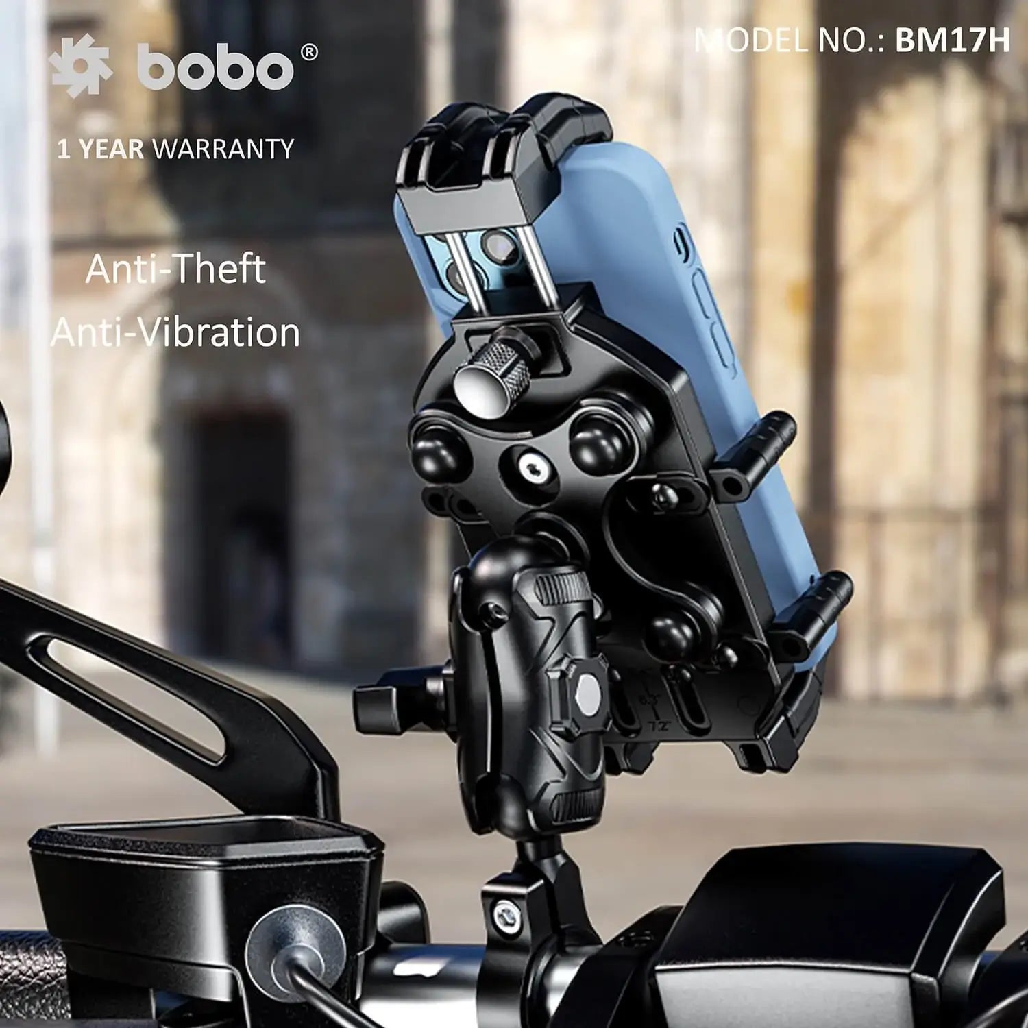 BOBO BM17H Anti Vibration Anti Theft Motorcycle Mobile Mount