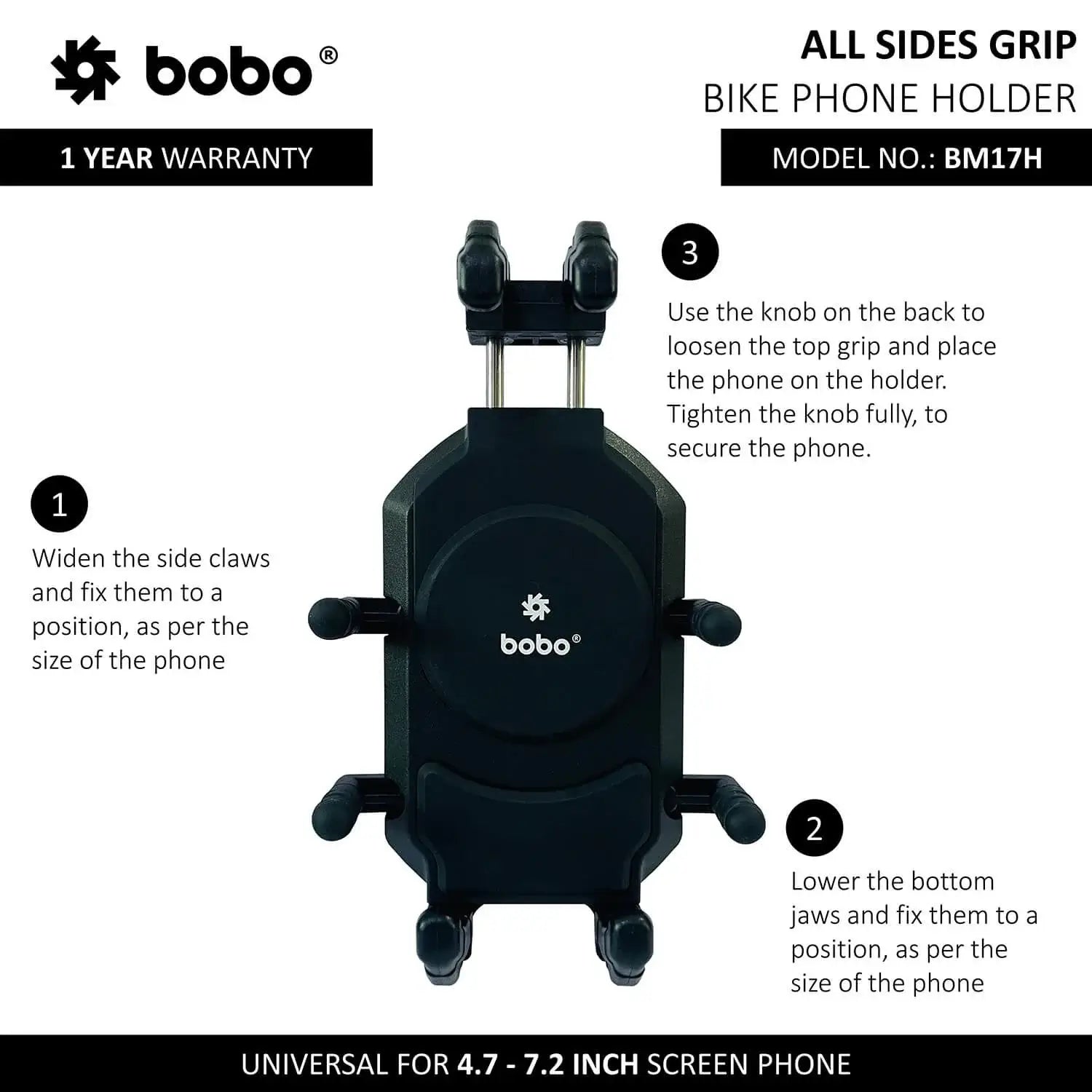 BOBO BM17H Anti Vibration Anti Theft Motorcycle Mobile Mount