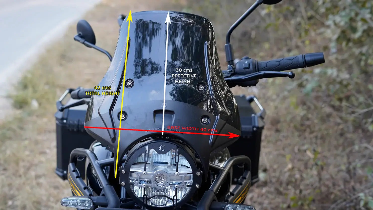 Carbon Racing Wanderer Touring Clear Windscreen for Himalayan 450