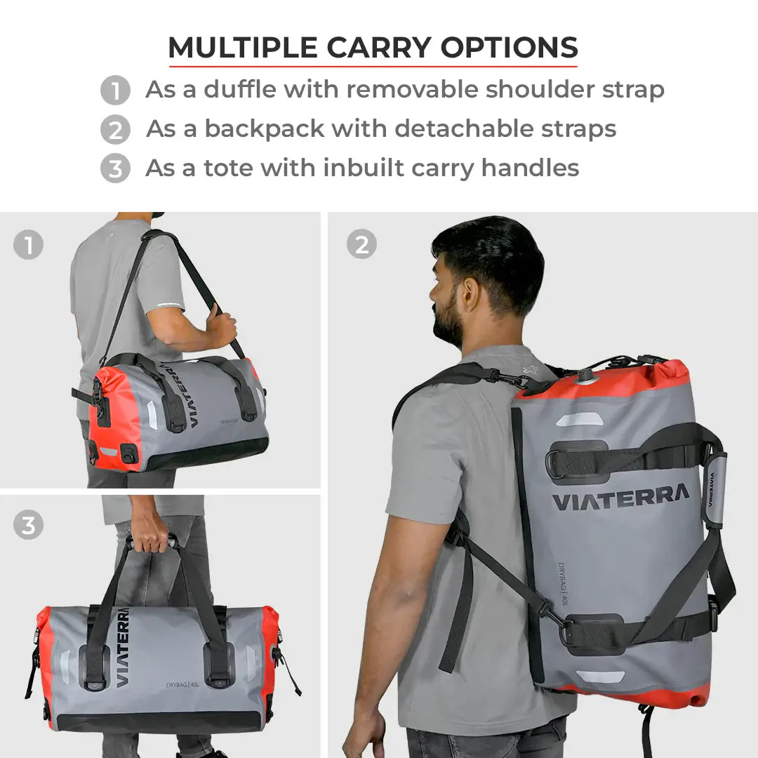 Viaterra 40L Drybag Waterproof Motorcycle Tailbag
