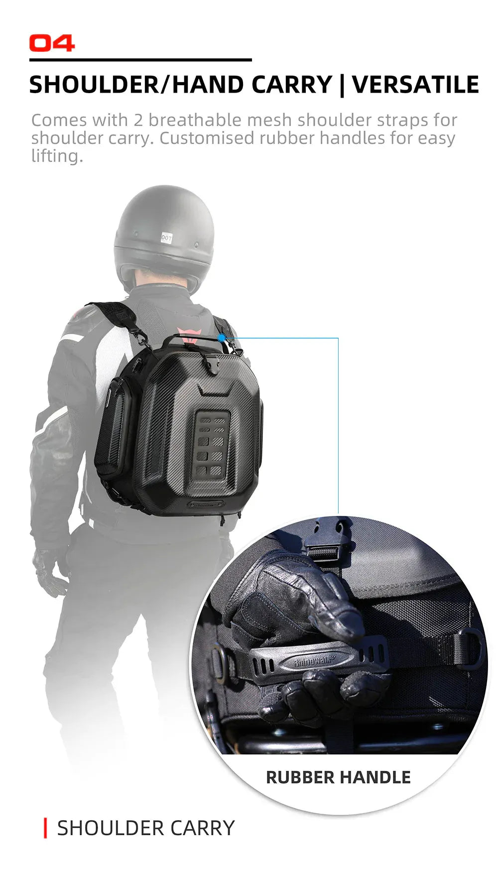 Rhinowalk MT2335 Motorcycle Tail Bag/Backpack