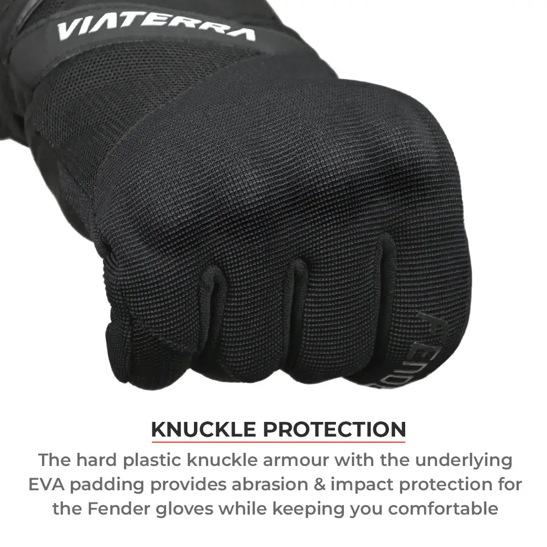 Viaterra Fender Black Motorcycle Gloves