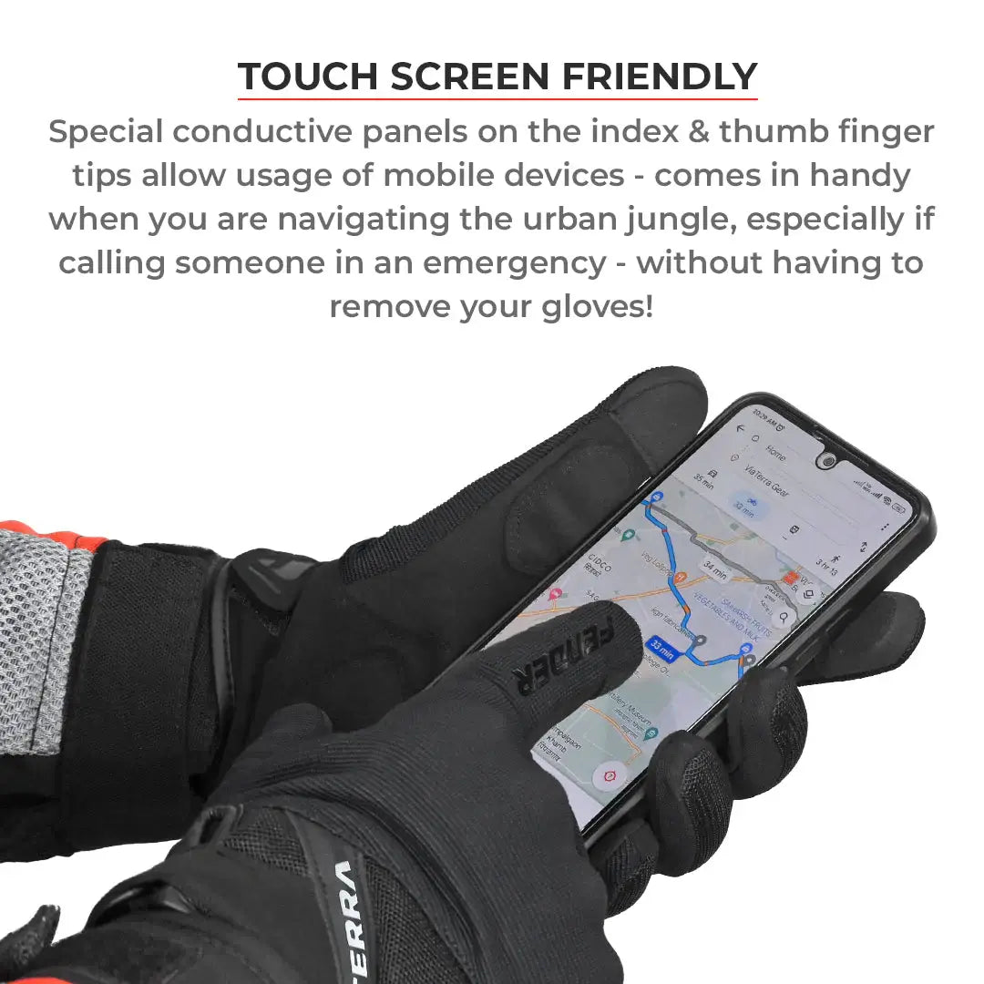 Viaterra Fender Black Motorcycle Gloves