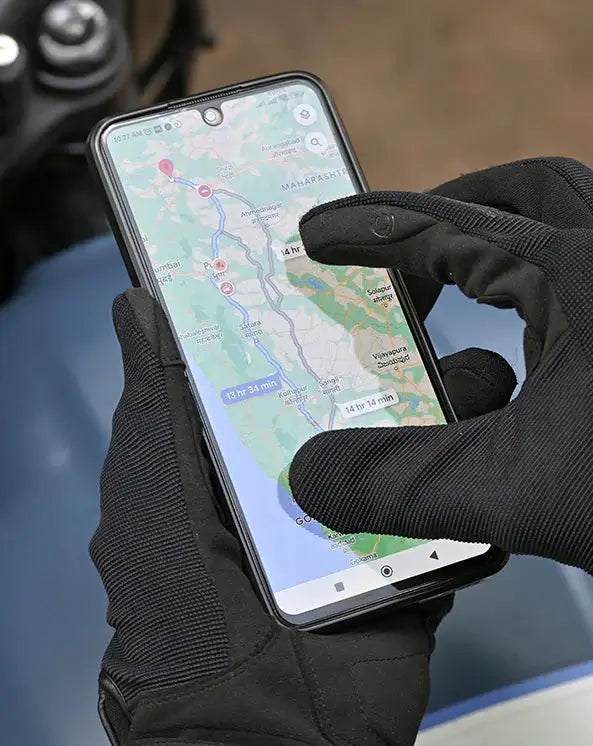 Viaterra Fender Black Motorcycle Gloves