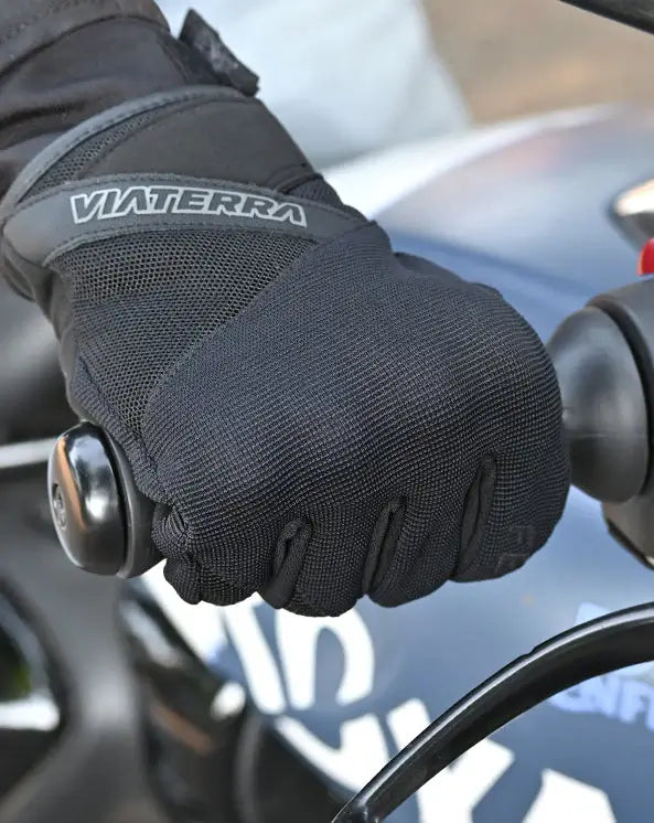 Viaterra Fender Black Motorcycle Gloves