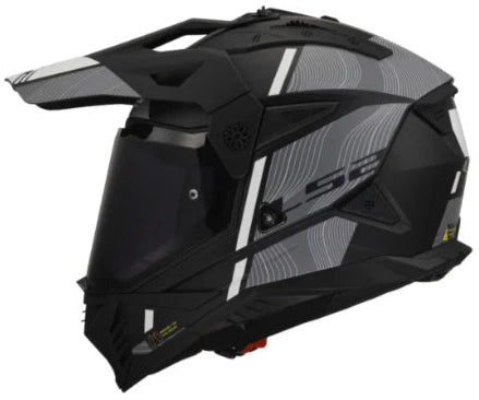 LS2 MX436 Pioneer 2 Hill Matt Helmet - Black White