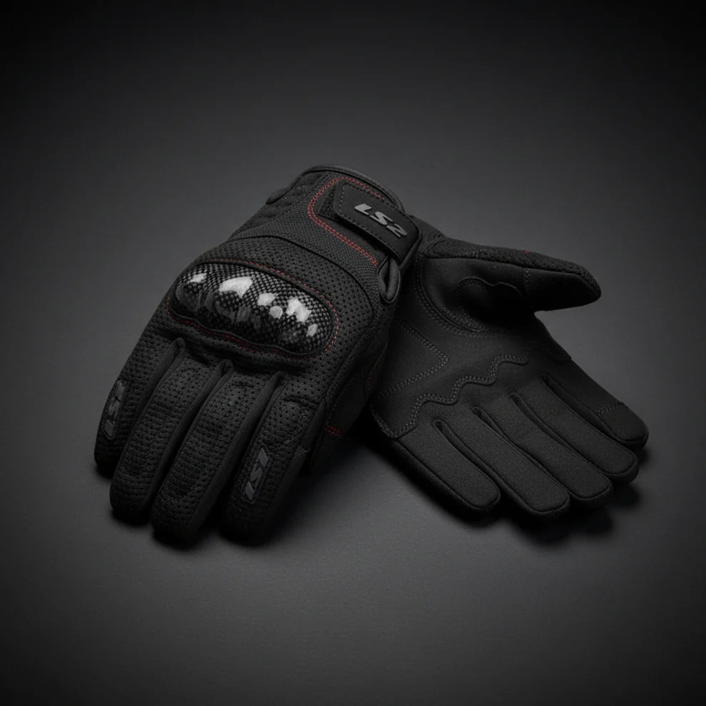 LS2 Chaki Carbon Man Riding Gloves