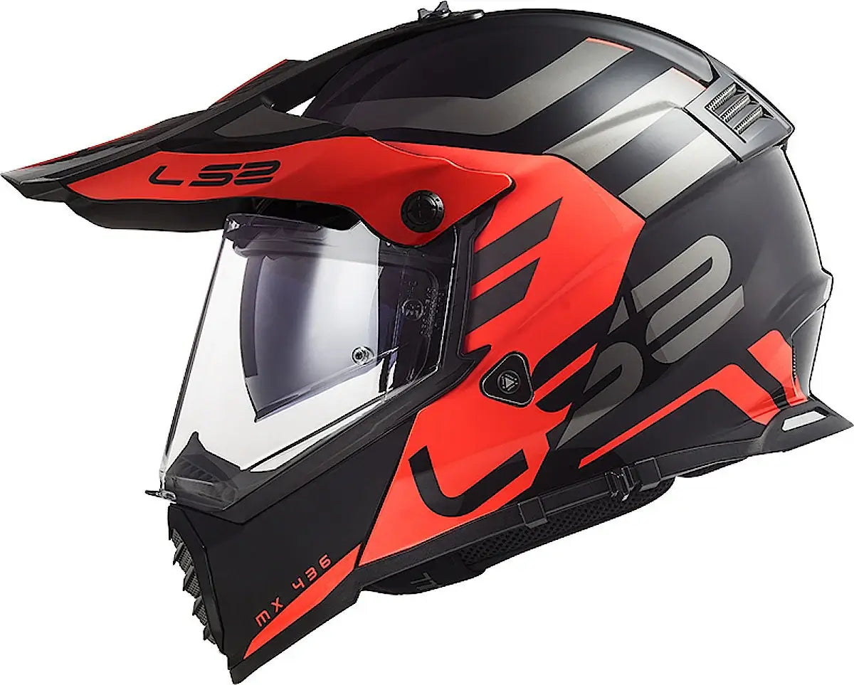 LS2 MX436 Pioneer Evo Adv Matt Black Orange Helmet