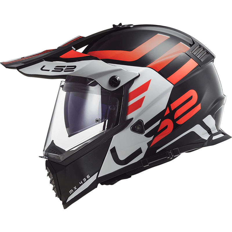 LS2 MX436 Pioneer Evo Adventure Black White Helmet