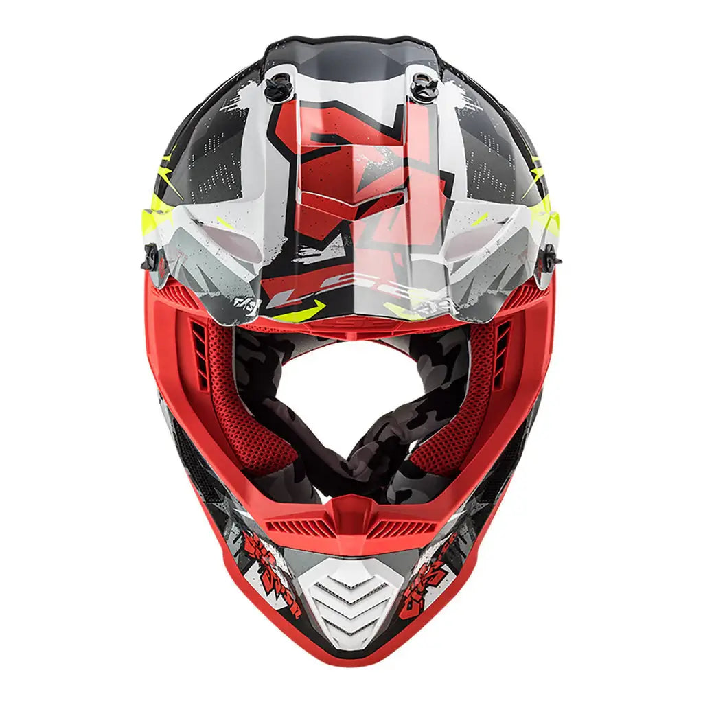 LS2 MX437 Fast Evo Crusher Matt Black Red Helmet