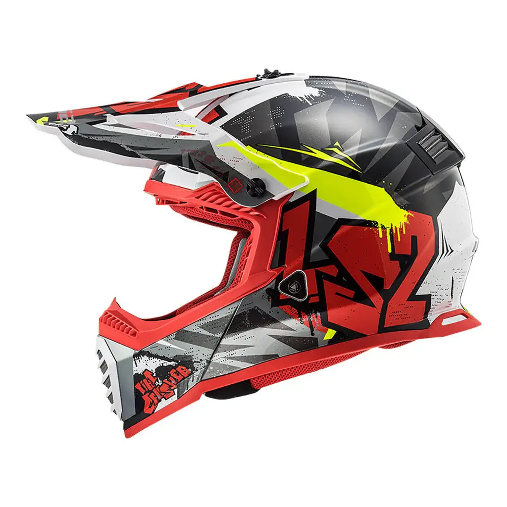 LS2 MX437 Fast Evo Crusher Matt Black Red Helmet