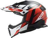 LS2 MX437 Fast Evo Strike Black White Red Helmet