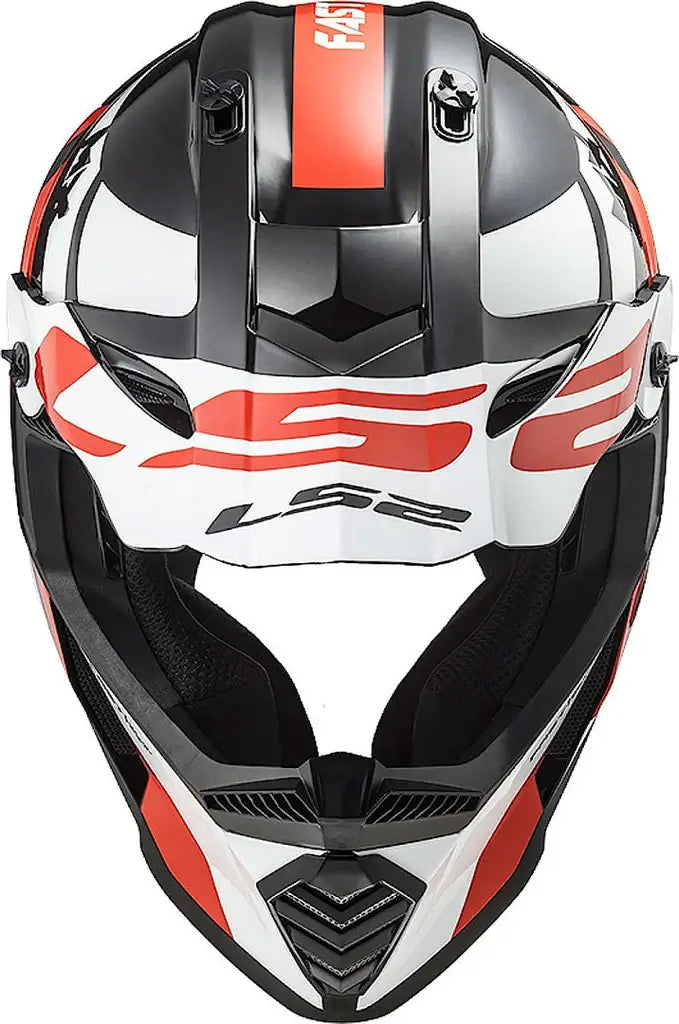 LS2 MX437 Fast Evo Strike Black White Red Helmet