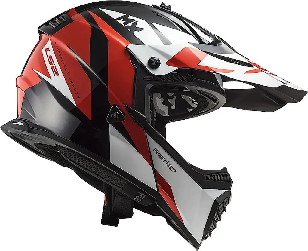 LS2 MX437 Fast Evo Strike Black White Red Helmet