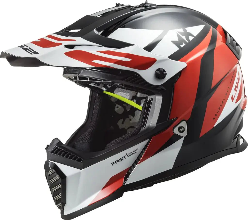 LS2 MX437 Fast Evo Strike Black White Red Helmet
