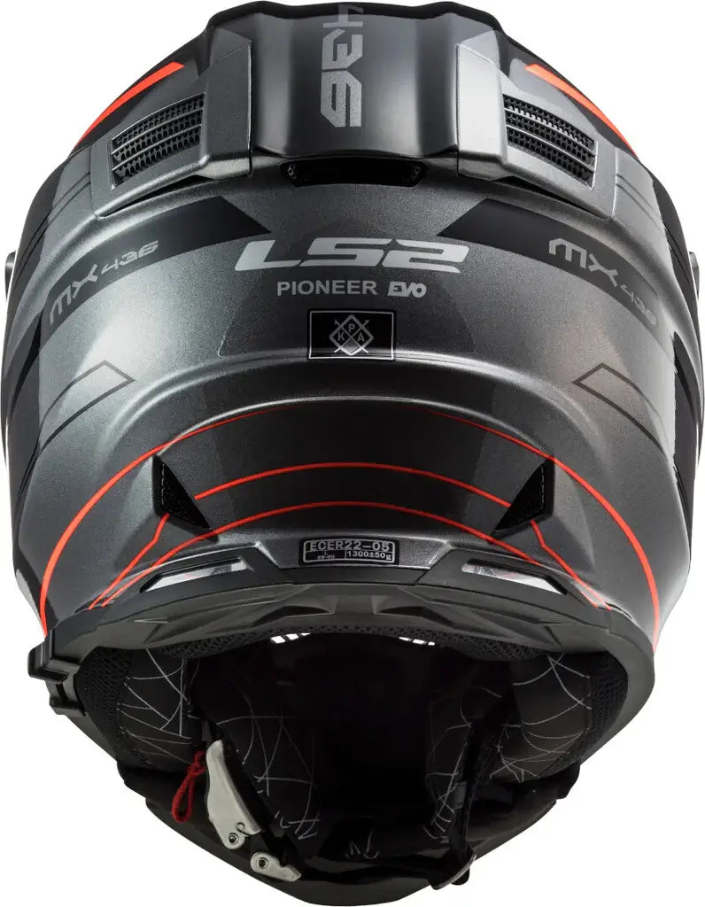 LS2 MX436 Pioneer Evo Knight Matt Titanium Fluo Orange Helmet