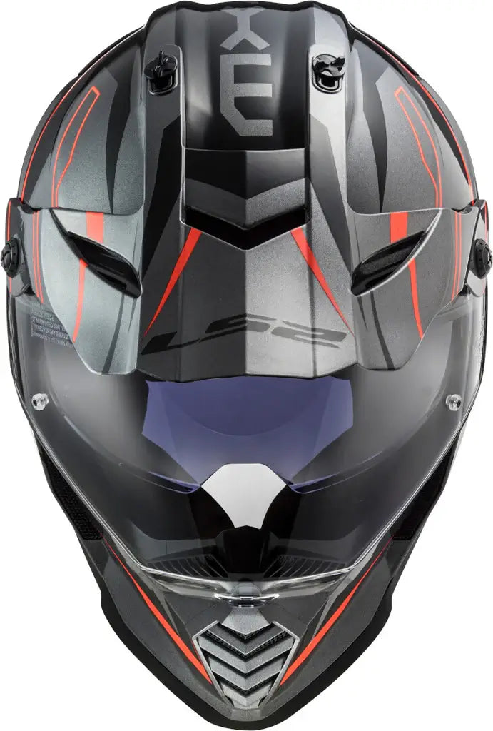 LS2 MX436 Pioneer Evo Knight Matt Titanium Fluo Orange Helmet