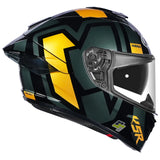 NHK K5R Shield Helmet - Gloss Black Silver & Yellow