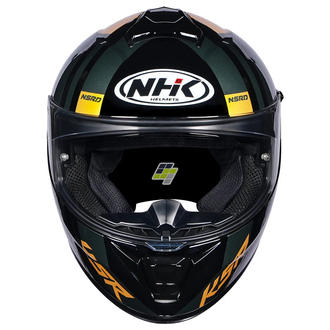 NHK K5R Shield Helmet - Gloss Black Silver & Yellow
