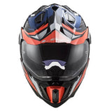 LS2 MX701 Explorer Carbon Focus Gloss Blue White Red Helmet