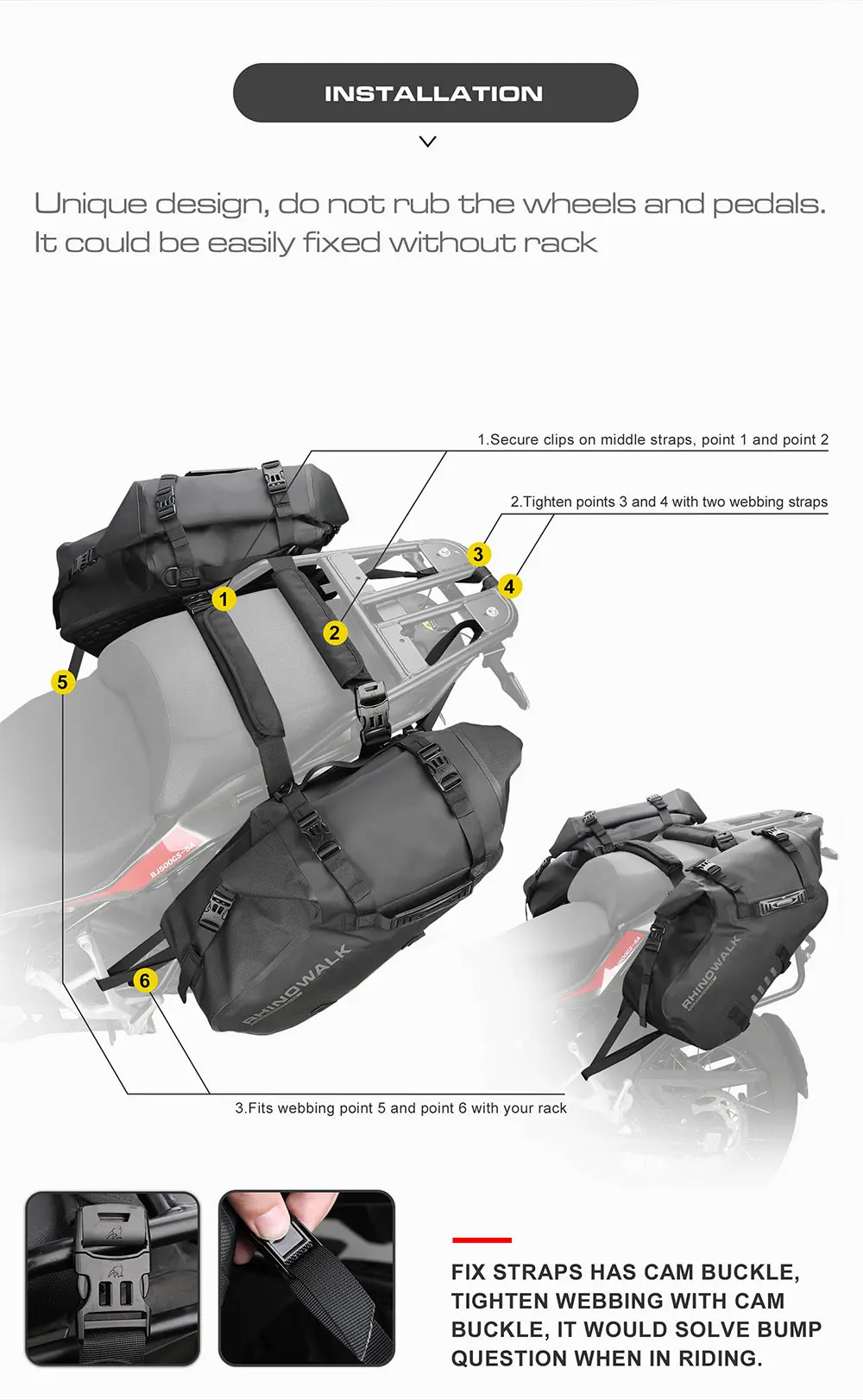 Rhinowalk MT1428 Motorcycle Waterproof Pannier/Saddle Bag