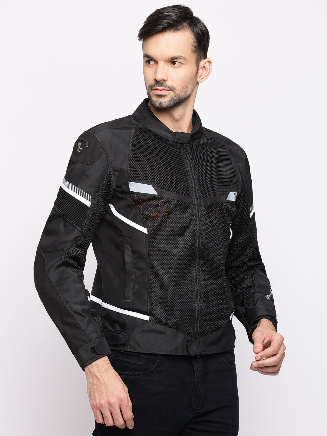 bikeratti black white motorcycle riding jacket