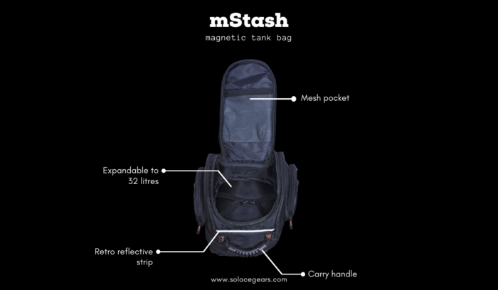 Buy Solace mSTASH Magnetic tank bag at Riderz Planet