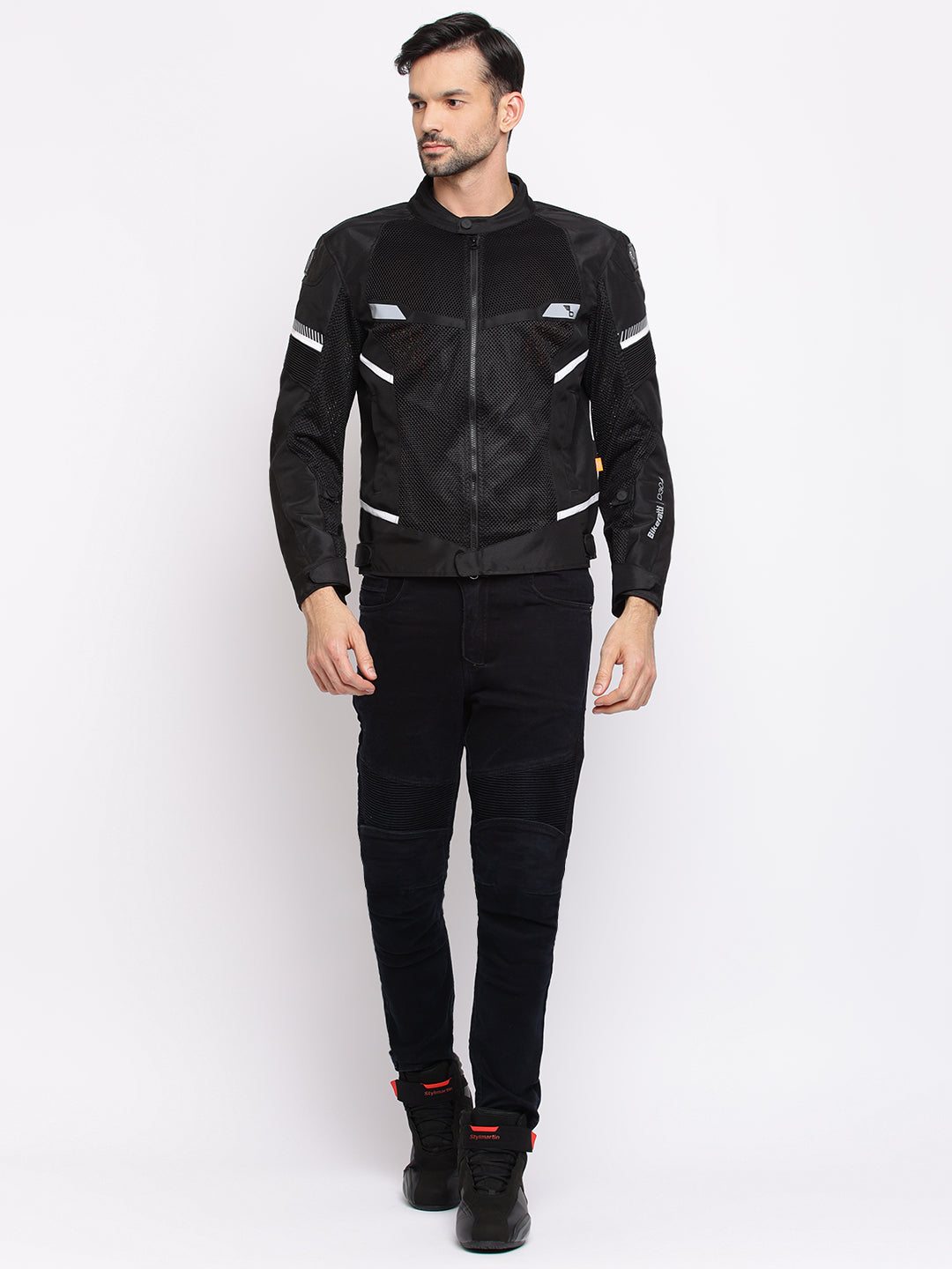 bikeratti black white motorcycle riding jacket