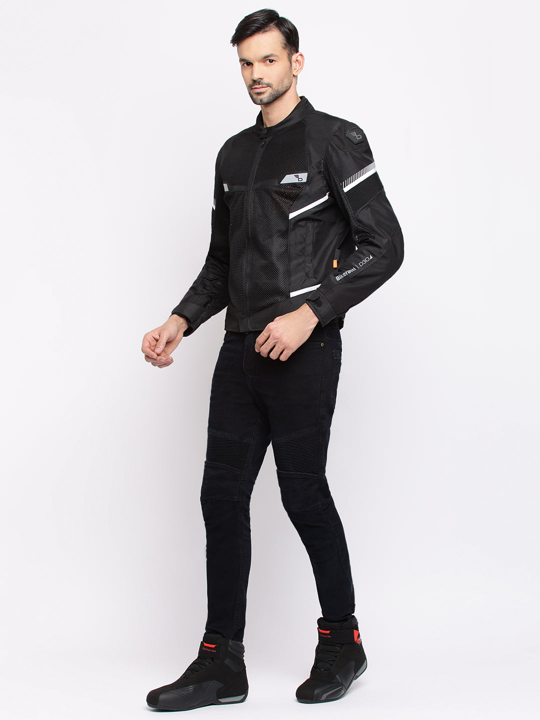 bikeratti black white motorcycle riding jacket