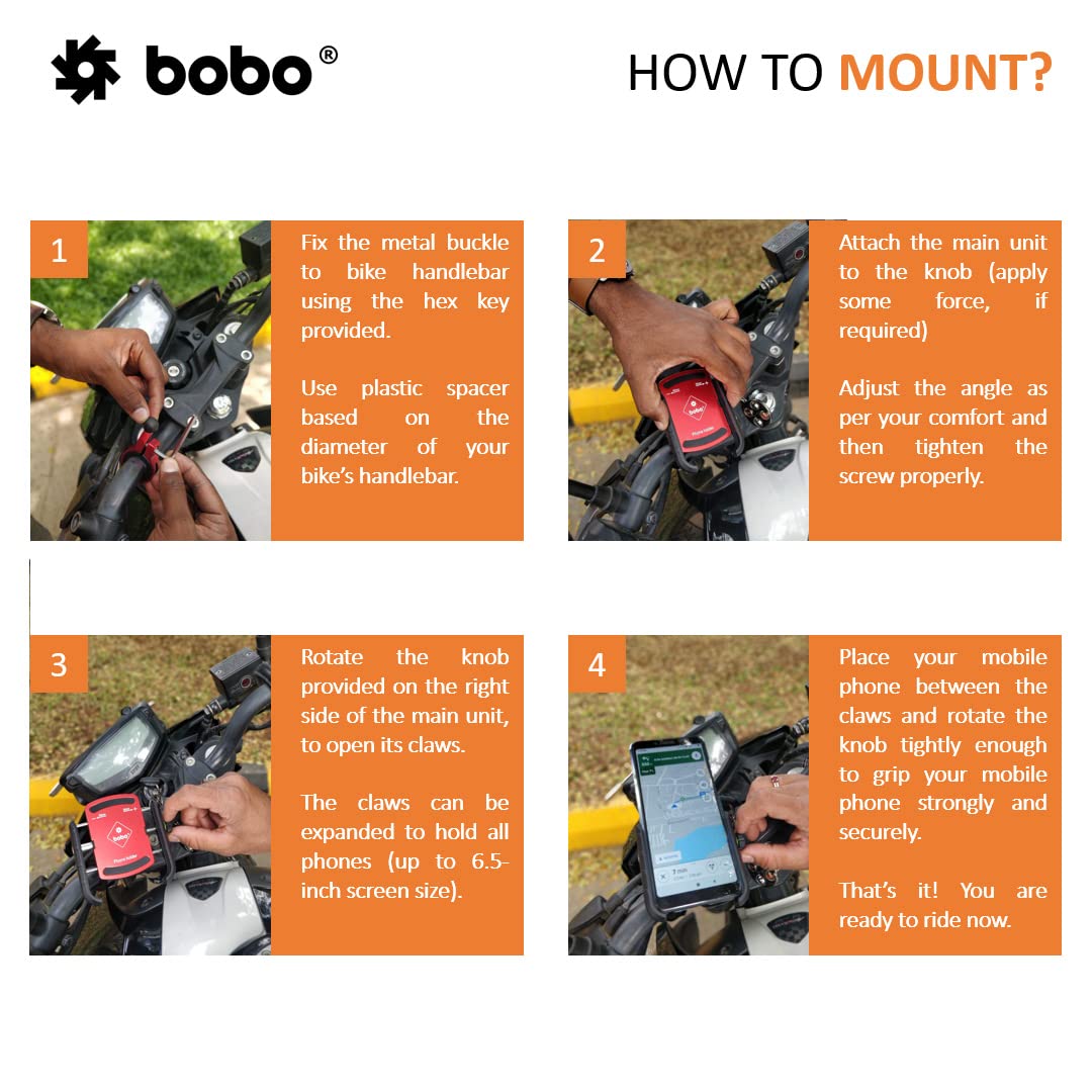 Buy Bobo phone holder mount at Riderz Planet