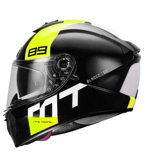 mt blade helmet MT Blade 2SV 89 Pearl Fluorescent Yellow Helmet – Riderz Planet