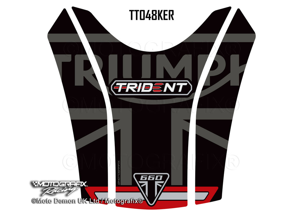 Motografix Black Grey Tank Pad - Triumph Trident 660 (2021