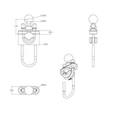 RAM® Handlebar U-Bolt Base for Rails 0.5" to 1.25" in Diameter (RAM-B-231ZU) Accessories Riderz Planet 