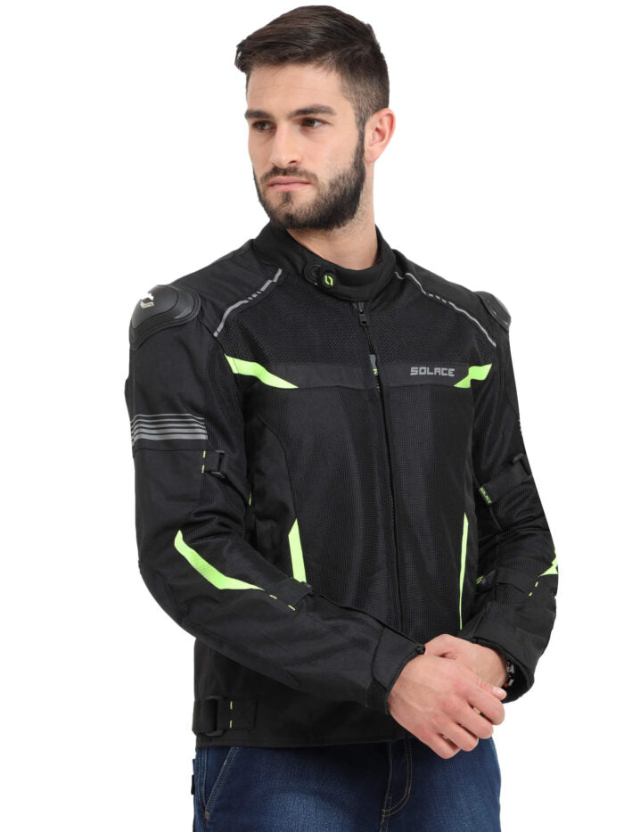 Solace Ramble Black Neon Riding Jacket